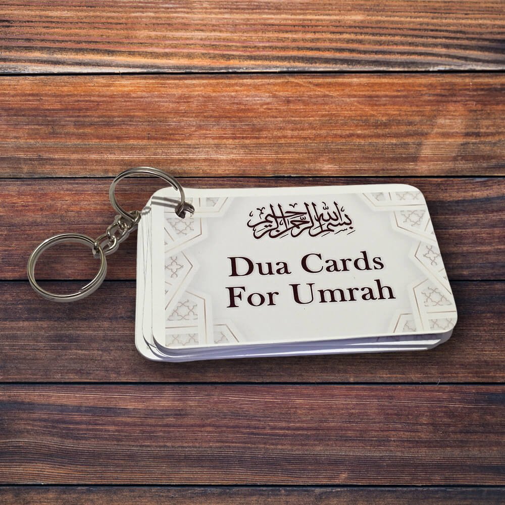 Premium Pocket-Sized Umrah Dua Flashcard Keychain Set