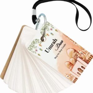 Umrah Dua Cards with Lanyard, Portable Islamic Prayer Flashcards for Umrah & Hajj, Arabic Supplications Guide, Muslim Travel Companion, Islamic Gift for Men & Women